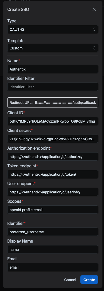 An example of Authentik OAUTH2 in Memos